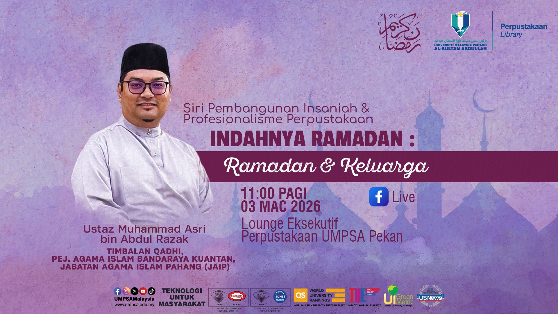 Program Siri Pembangunan Insaniah & Profesionalisme Perpustakaan: Ramadan & Keluarga